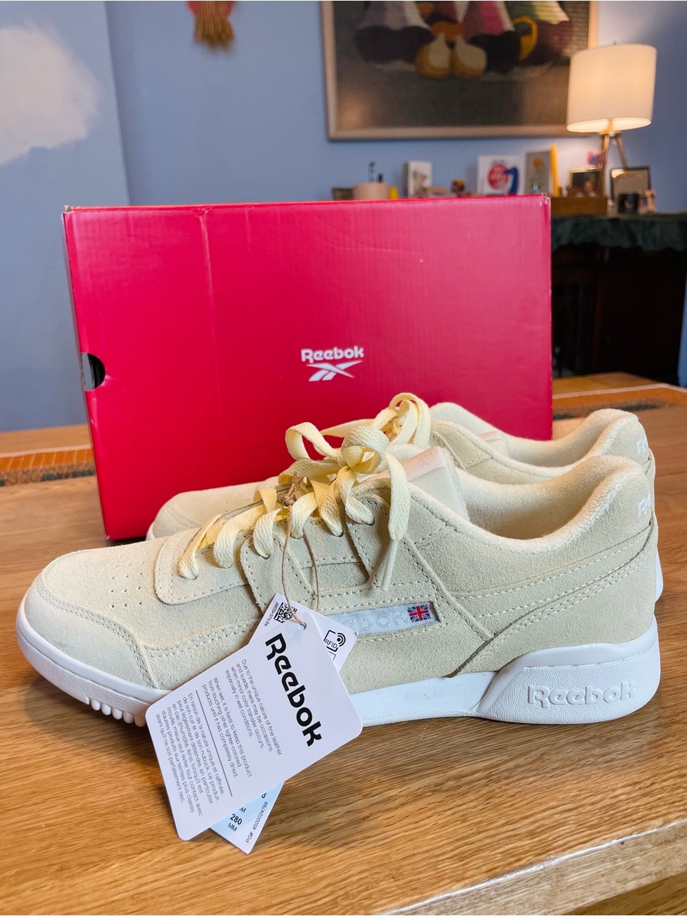 Reebok Women’s Workout Plus Training Sneakers in Pale Yellow Size US 11/EU 42.5